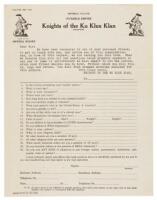 Knights of the Ku Klux Klan (Incorporated) - Form P-206 150 M 8-2-21