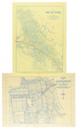 Group of Eight California Road Maps for San Francisco, the East Bay, and Routes to Barstow and Bakersfield