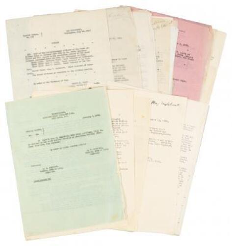 Archive of Typed Military Orders Relating to the Career of Colonel Alva F. Englehart, Spanning both World Wars