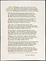 Calligraphic manuscript of Kipling's "The Glory of the Garden" - Attributed to Alfred Sutcliffe