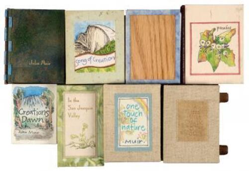 Eight miniature books printed by Peter and Donna Thomas, most with text from John Muir