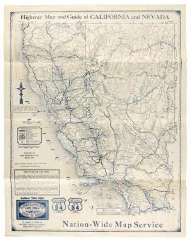 Highway Map and Guide of California and Nevada