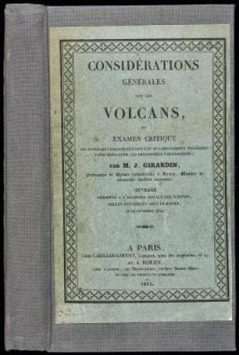Consid&eacute;rations G&eacute;n&eacute;rales sur les Volcans