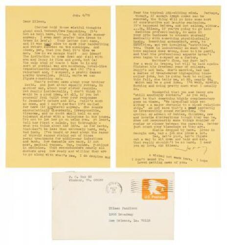 Typed Letter Signed on Relationships and Salinger's Continued Writing