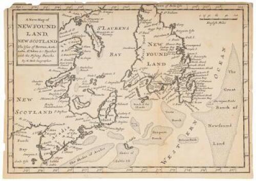 A New Map of New Found Land, New Scotland the Isles of Breton, Anticoste, St. Iohns &c. Together with the Fishing Bancks