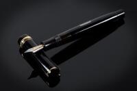 Pr&auml;sident Black Celluloid Button-Filler Fountain Pen, Postwar Model