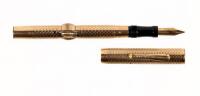Crescent-Filler Fountain Pen, Gothic Pattern, Gold-Filled