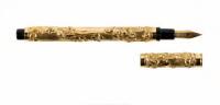 Gold-Filled Fountain Pen with Highly-Repoussé Overlay, Scarce