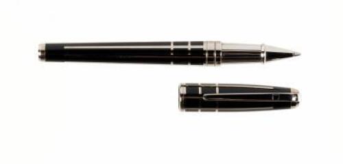 Black Lacquer and Palladium Lines Rollerball Pen