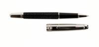 Meisterstuck Solitaire Rollerball, Patterned Black Resin, Stainless Steel Cap