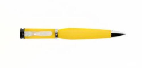 Mandarin Yellow Ballpoint Pen, Green Jade Clip