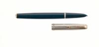 Parker 51 Fountain Pen, Midnight Blue, Pinstriped Sterling Silver Cap, 1941