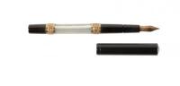 No. 612 Black Hard Rubber Fountain Pen, Mother-of-Pearl Panels, Exceptional