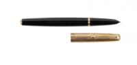 Parker 51 Fountain Pen, 14K Gold "EMPIRE" Cap, Amber Jewels