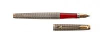Parker 75 Sterling Silver Fountain Pen, Cisele Pattern, Red Section Prototype, Rare
