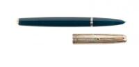 Parker 51 Fountain Pen, Midnight Blue, Smooth Sterling Silver Cap, 1941