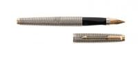 Parker 75 Fountain Pen, Sterling Silver, Cisele Pattern, Welcome to the Royal Navy Club Pen, #75 Nib