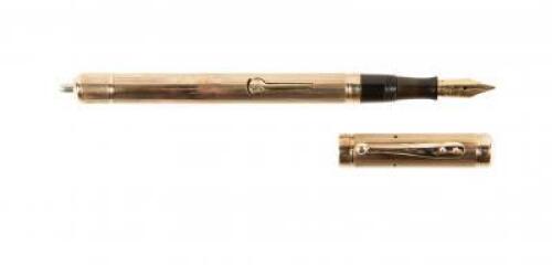 "Magic Pencil" 9K Gold Fountain Pen and Propelling Pencil