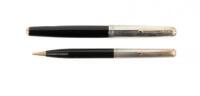 Parker 51 Fountain Pen and Propelling Pencil Set, Black and Sterling Silver, 1941