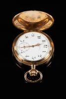 Glashütte 14K Gold Manual-Wind Pocket Watch, Enameled Dial