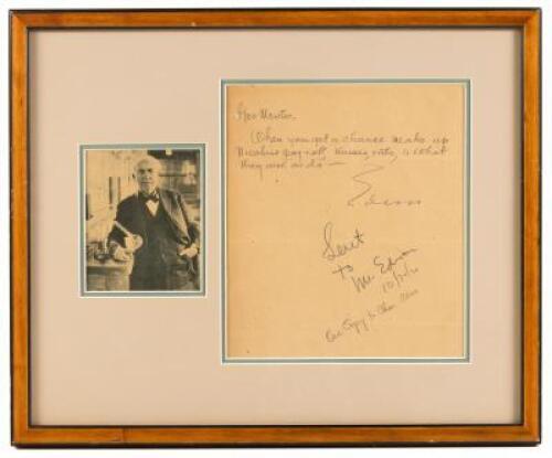 Autograph note signed by Thomas Edison