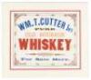 "Wm. T. Cutter Jr's Pure Old Whiskey For Sale Here" - color printed broadside advertisement