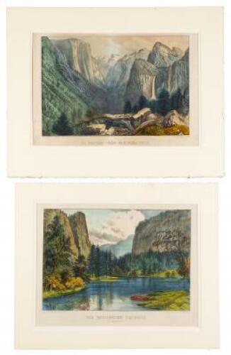 Two colored lithographs of Yosemite&nbsp;Valley