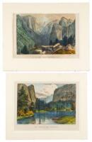 Two colored lithographs of Yosemite Valley