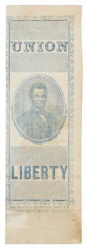 Election ticket for Abraham Lincoln and the Regular Union Ticket, with portrait of Lincoln.