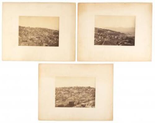 Three original photographs of San Francisco, apparently part of a larger (five panel?) panorama