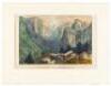 Two colored lithographs of Yosemite Valley - 2