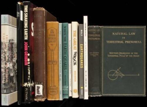 Shelf lot of volumes on earthquakes