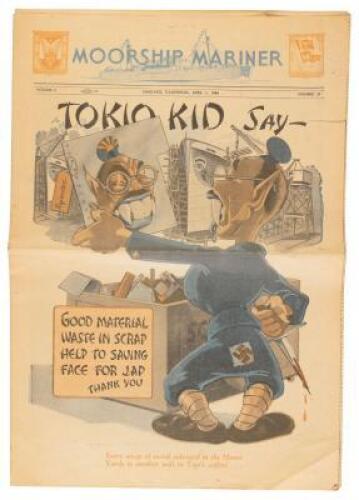 Moorship Mariner company newspaper with Japanese caricature on first page