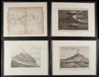 Shelf lot of posters, mostly photographic posters of volcanoes