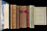 Shelf lot of geological journals