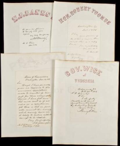 Four Autograph Letters Signed by men who were later to be generals in the Civil War, all to future New Mexico Territorial Governor L. Bradford Prince