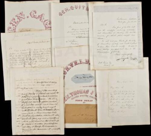 Ten Autograph Letters Signed or signatures from eight American soldiers, politicians and statesmen