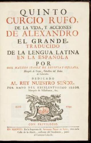 De la Vida, y Acciones de Alexandro el Grande