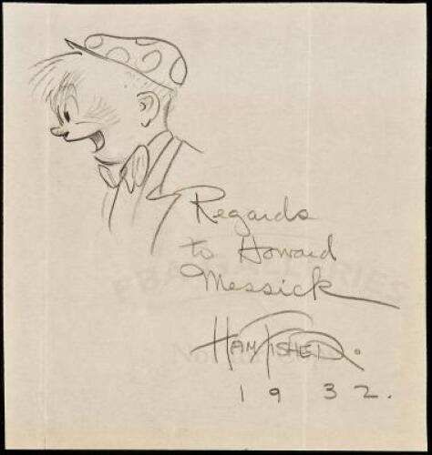 Autograph with small comic sketch of Joe Palooka