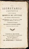 Il Segretario Perfetto Ovvero Modelli di Lettere di Vario Argomento