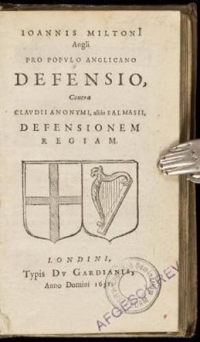 Pro Populo Anglicano Defensio, Contra Claudii Anonymi, Alias Salmasii, Defensionem Regiam