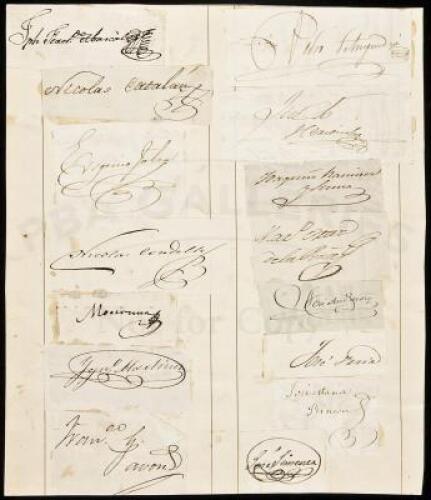 Collection of approx. 400 clipped signatures of early New Mexicans from the Spanish and Mexican era