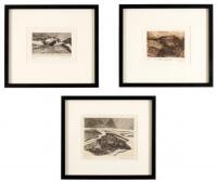 Three framed etchings by George Ball