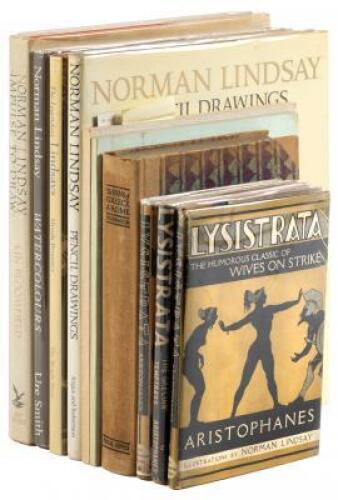 Ten volumes concerning the artwork of Norman Lindsay