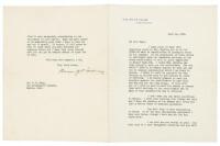 Typed Letter Signed by Warren G. Harding on White House stationery, to O.S. Rapp of The Prendergast Company