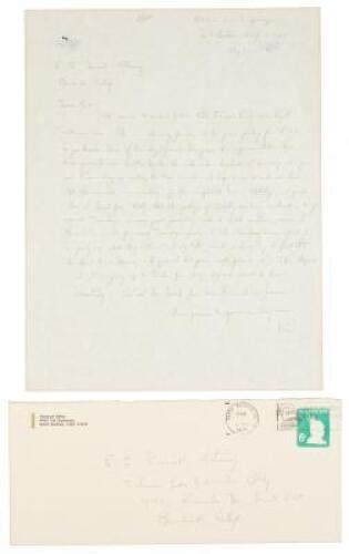 Autograph Letter Defending F. Scott Fitzgerald