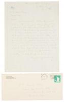 Autograph Letter Defending F. Scott Fitzgerald