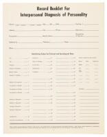Record Booklet for Interpersonal Diagnosis of Personality