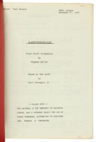 Slaughterhouse-Five: Final Draft Screenplay