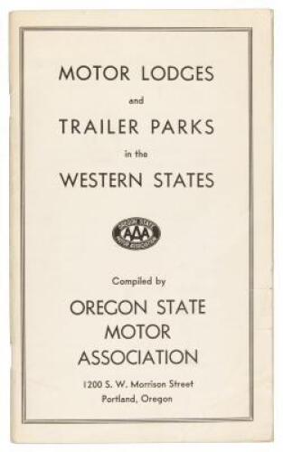 Motor Lodges and Trailer Parks in the Western States